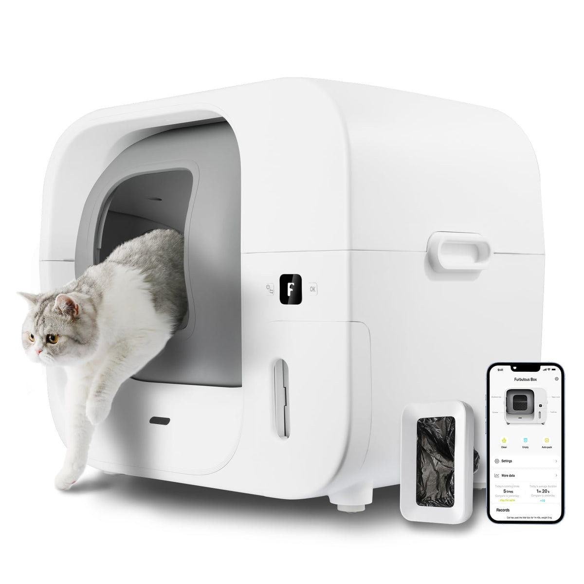 Self-Cleaning Litter Box With Auto Waste Packing