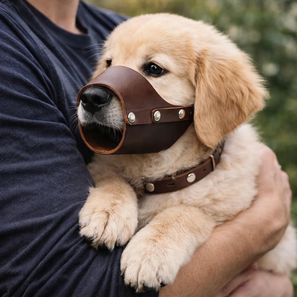 Jorvet Leather Muzzle for Pets