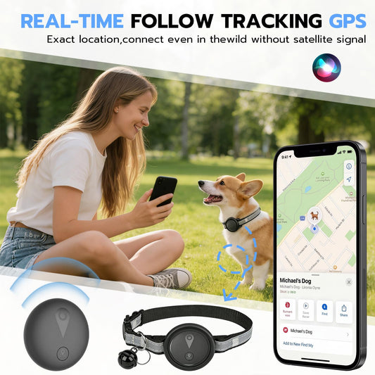 GPS Pet Tracker for Dogs & Cats, Smart Collar with Real-Time Location