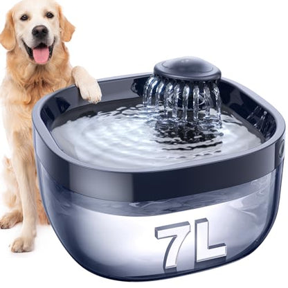 7L Large Dog Water Fountain With Fresh Flow