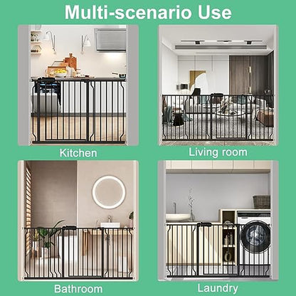 Extra Wide Pressure-Mounted Dog Gate With Door