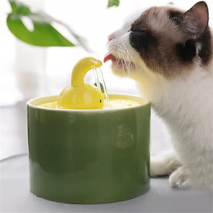 Ceramic Pet Water Fountain With 5-Stage Filtration