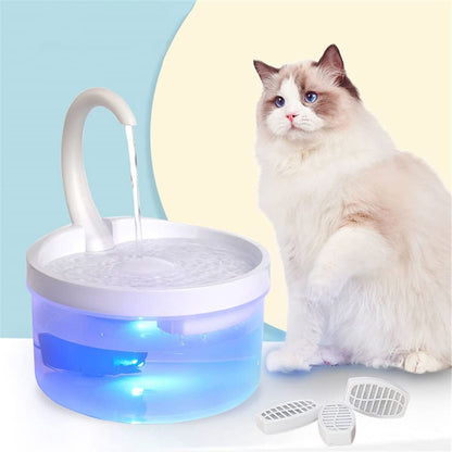 2L Cat Water Fountain With LED Swan-Neck Spout