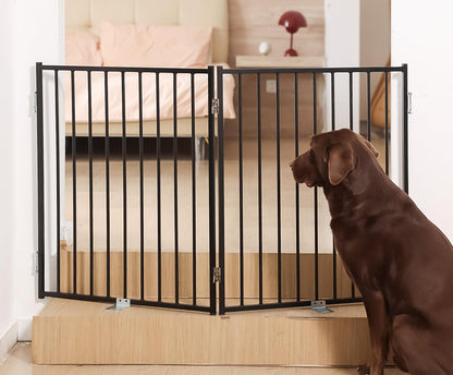 Freestanding Dog Gate With Walk-Through Door