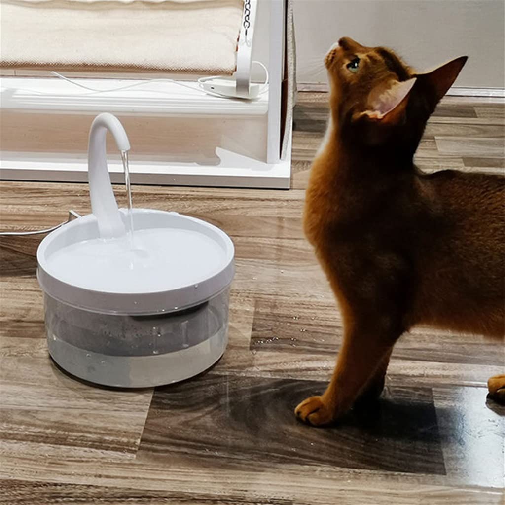 2L Cat Water Fountain With LED Swan-Neck Spout