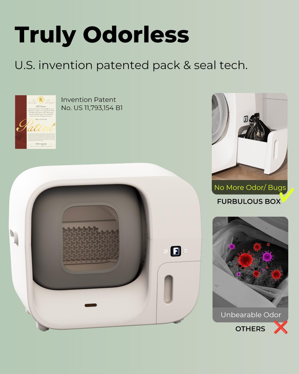 Self-Cleaning Litter Box With Auto Waste Packing