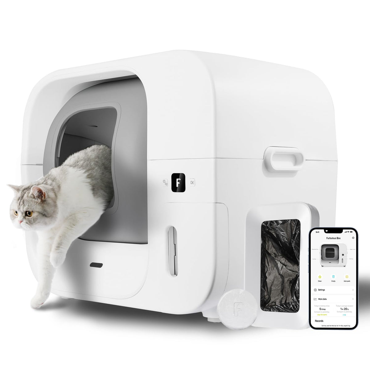 Self-Cleaning Litter Box With Auto Waste Packing
