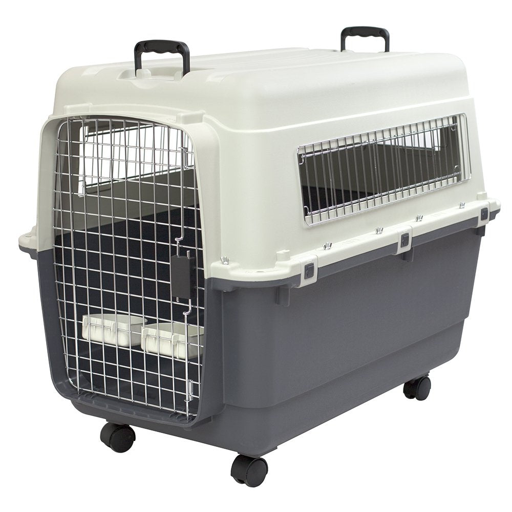 Airline-Compliant Travel Dog Kennel With Food Bowls
