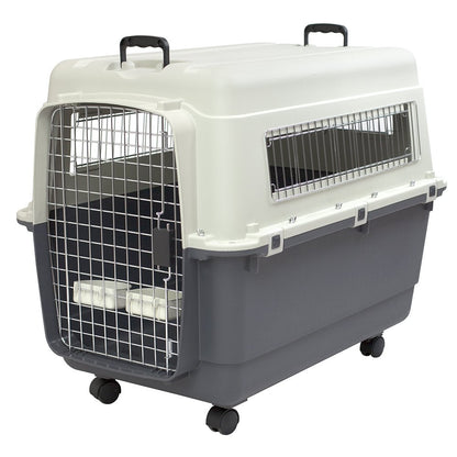 Airline-Compliant Travel Dog Kennel With Food Bowls