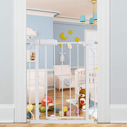 Extra Wide Pressure-Mounted Dog Gate With Door