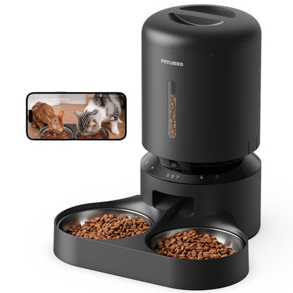5L Automatic Cat Feeder With Dual Steel Bowls