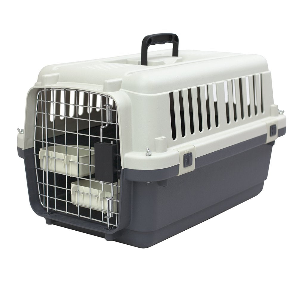 Airline-Compliant Travel Dog Kennel With Food Bowls