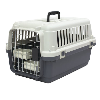 Airline-Compliant Travel Dog Kennel With Food Bowls