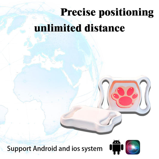GPS Tracker for Dogs, Smart Collar with Real-Time Locator with Holder Pet Location Tracker, No Monthly Fee/No SIM Card, for Android and iOS, Ultra-Slim, IP68 Waterproof, Reliable