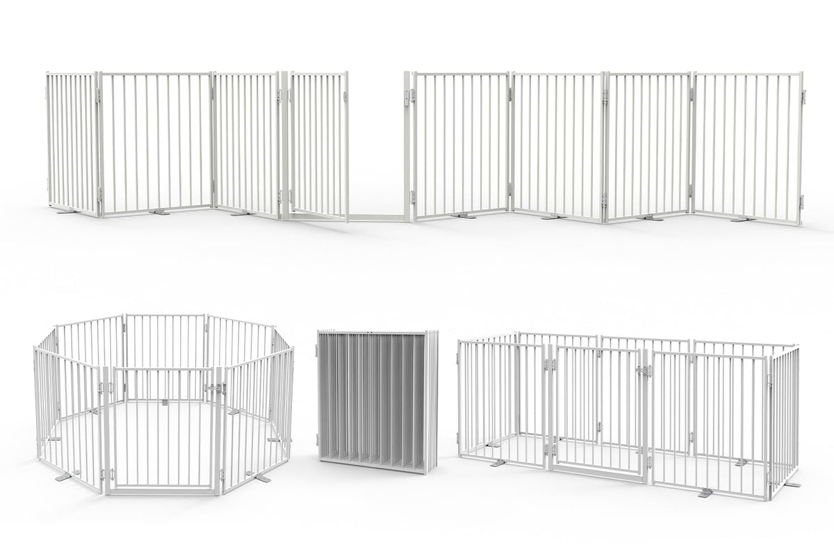 Freestanding Dog Gate With Walk-Through Door