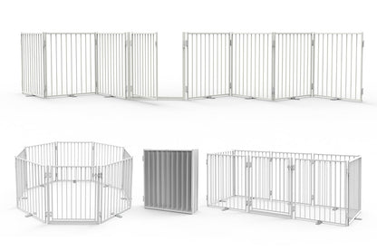 Freestanding Dog Gate With Walk-Through Door