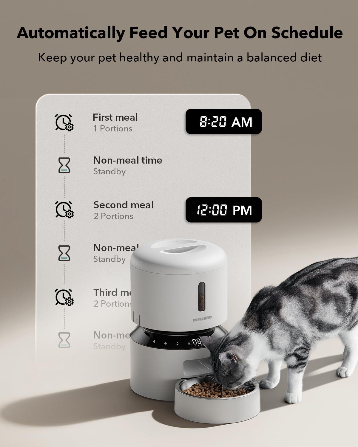 Automatic Pet Feeder With Scheduled Meal Dispensing