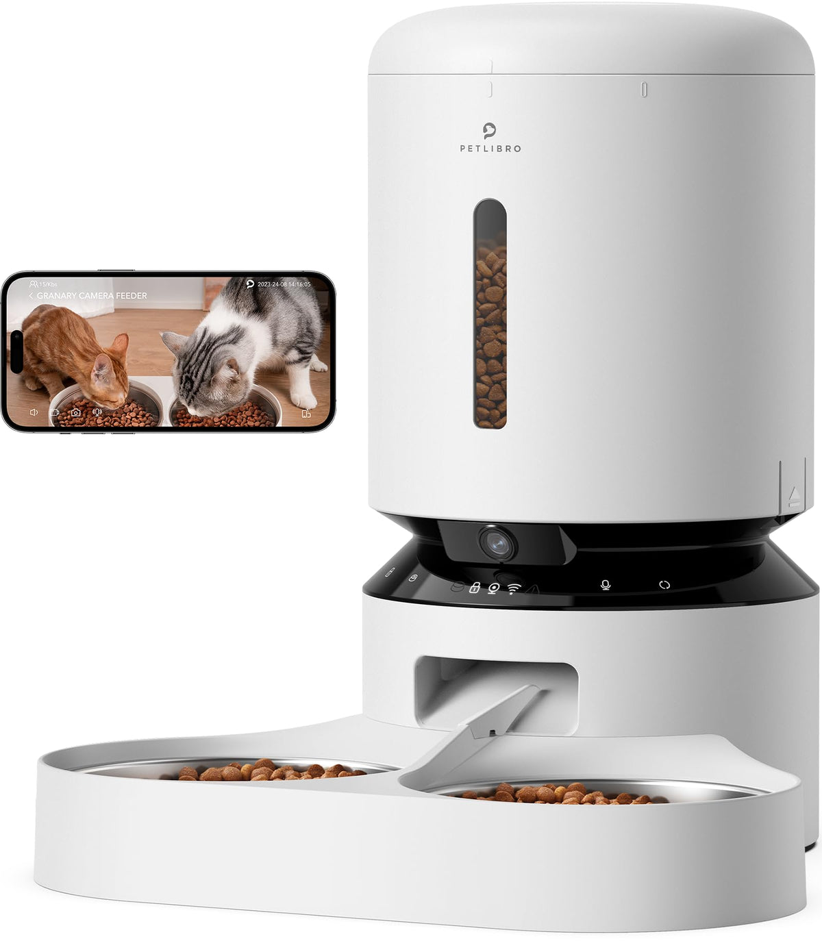 5L Automatic Cat Feeder With Dual Steel Bowls