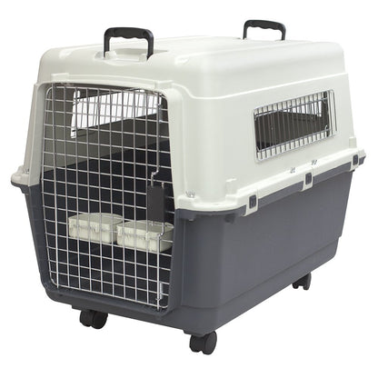 Airline-Compliant Travel Dog Kennel With Food Bowls