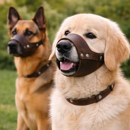 Jorvet Leather Muzzle for Pets