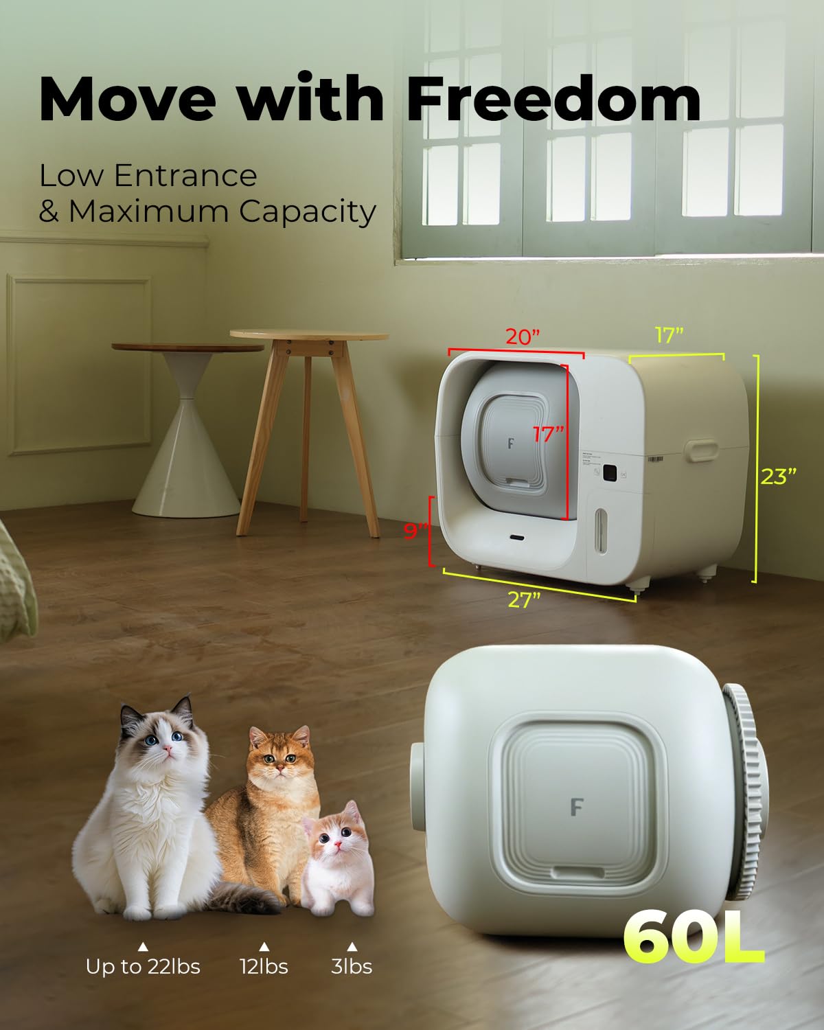 Self-Cleaning Litter Box With Auto Waste Packing
