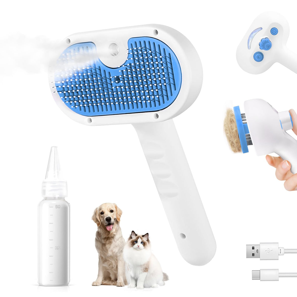 Pet Steam Brush for Dogs & Cats