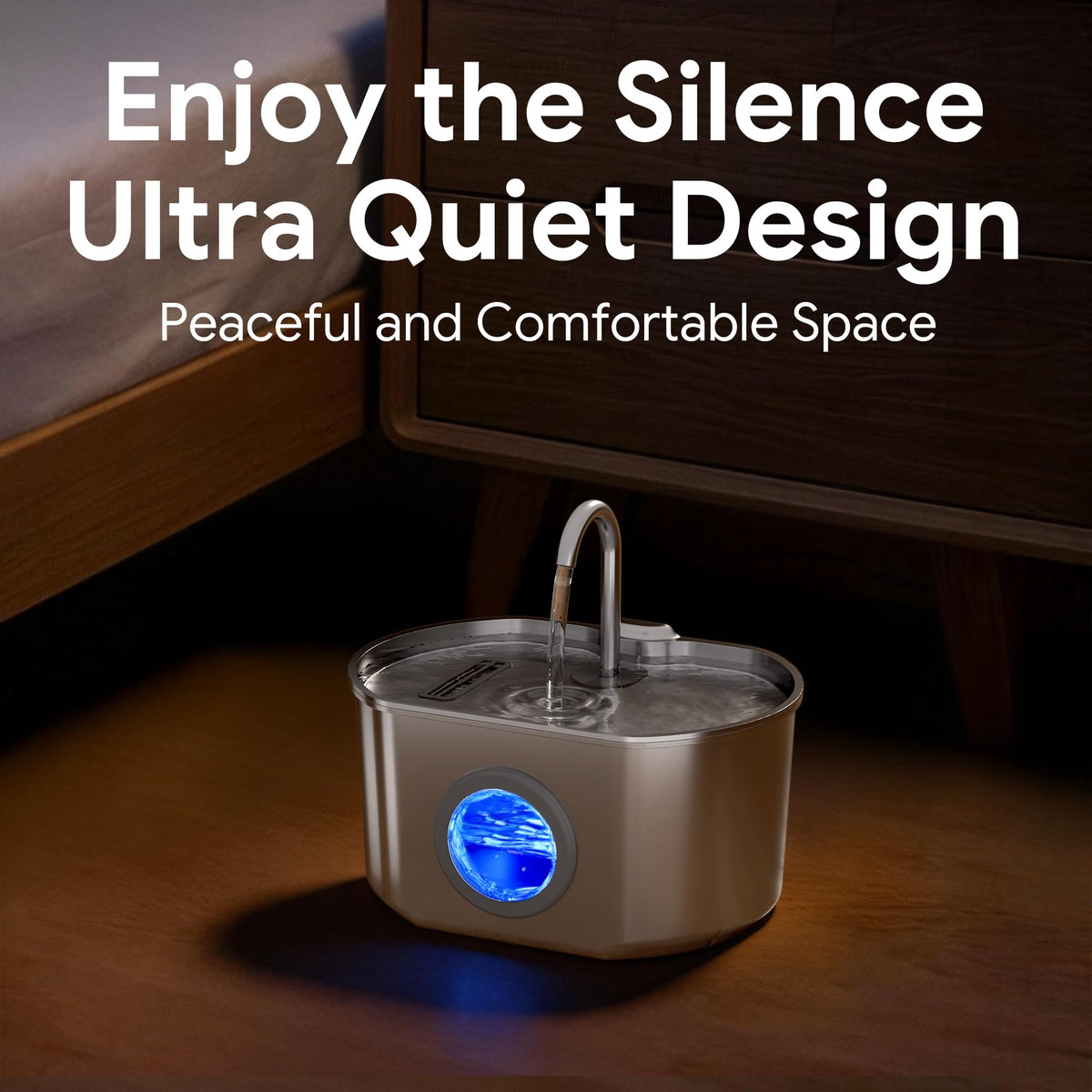 Stainless Steel Cat Water Fountain With Quiet Flow