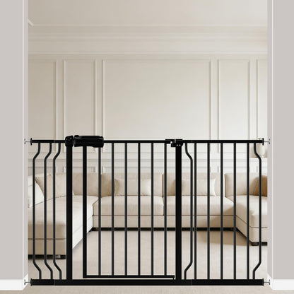Extra Wide Pressure-Mounted Dog Gate With Door