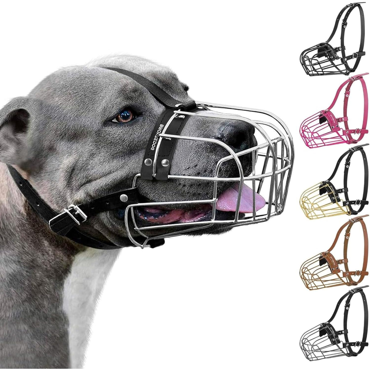 Breathable Metal Basket Muzzle for Large Dogs