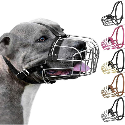 Breathable Metal Basket Muzzle for Large Dogs