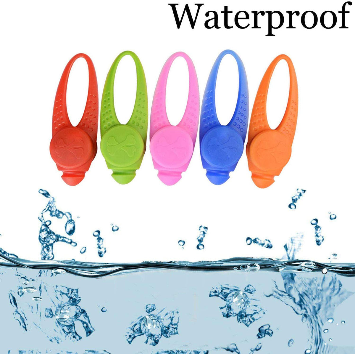 Waterproof LED Pet Safety Lights – 5 Pack