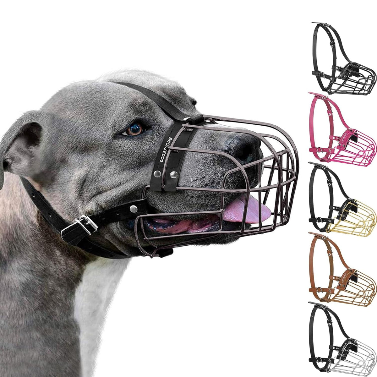 Breathable Metal Basket Muzzle for Large Dogs