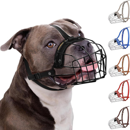 Breathable Metal Basket Muzzle for Large Dogs