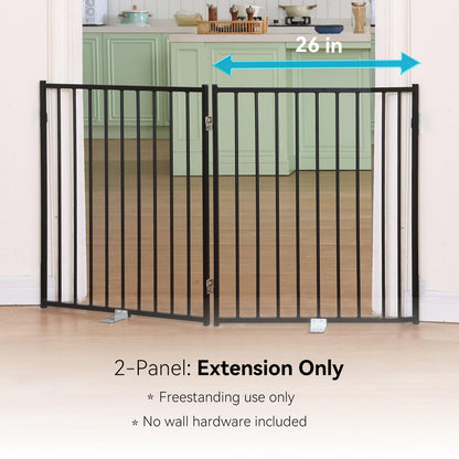 Freestanding Dog Gate With Walk-Through Door