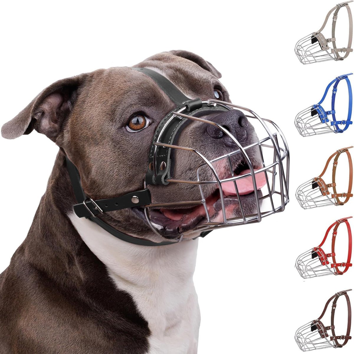 Breathable Metal Basket Muzzle for Large Dogs