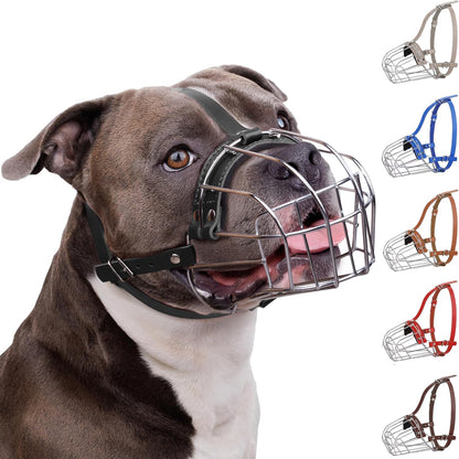Breathable Metal Basket Muzzle for Large Dogs