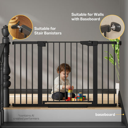 Extra Wide Dog Gate for Stairs – 2 Pack
