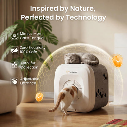 Cat Self-Grooming House With Tongue-Inspired Brush
