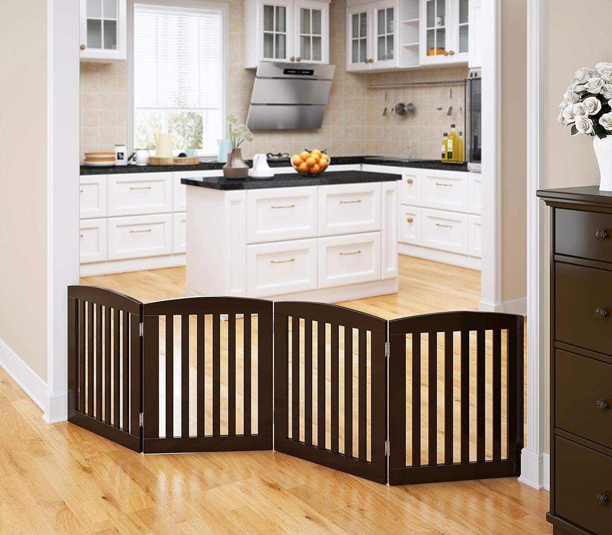 Wooden Freestanding Foldable Dog Gate