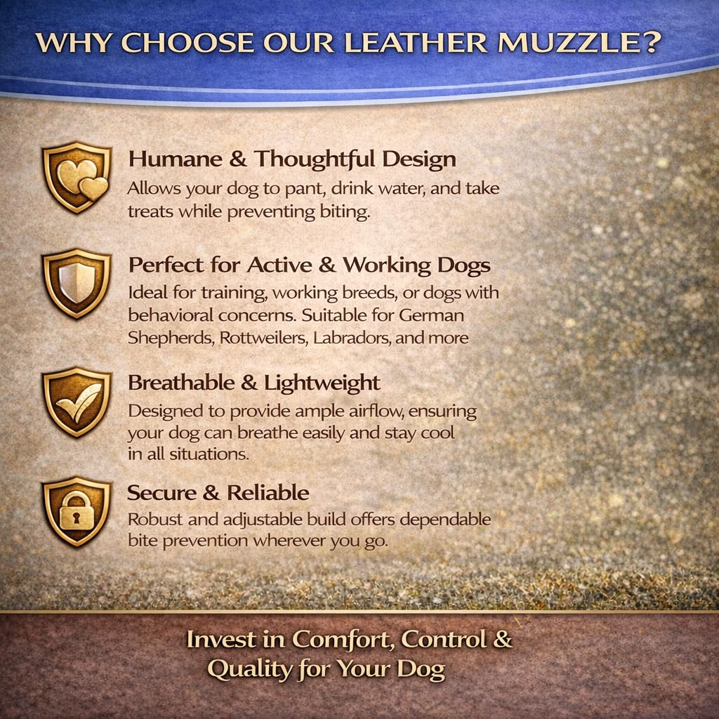 Jorvet Leather Muzzle for Pets