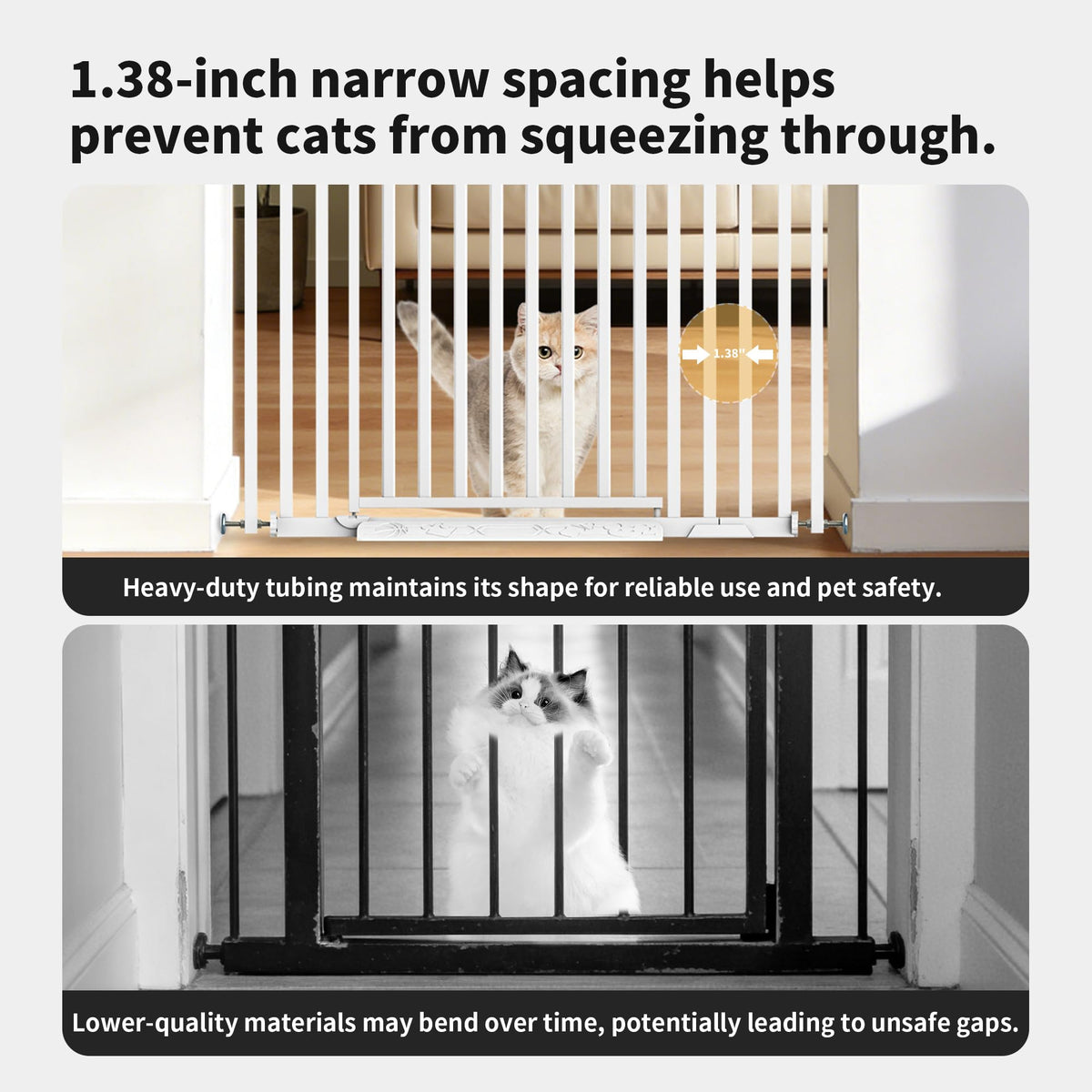 Extra Tall Cat Gate With No-Drill Installation