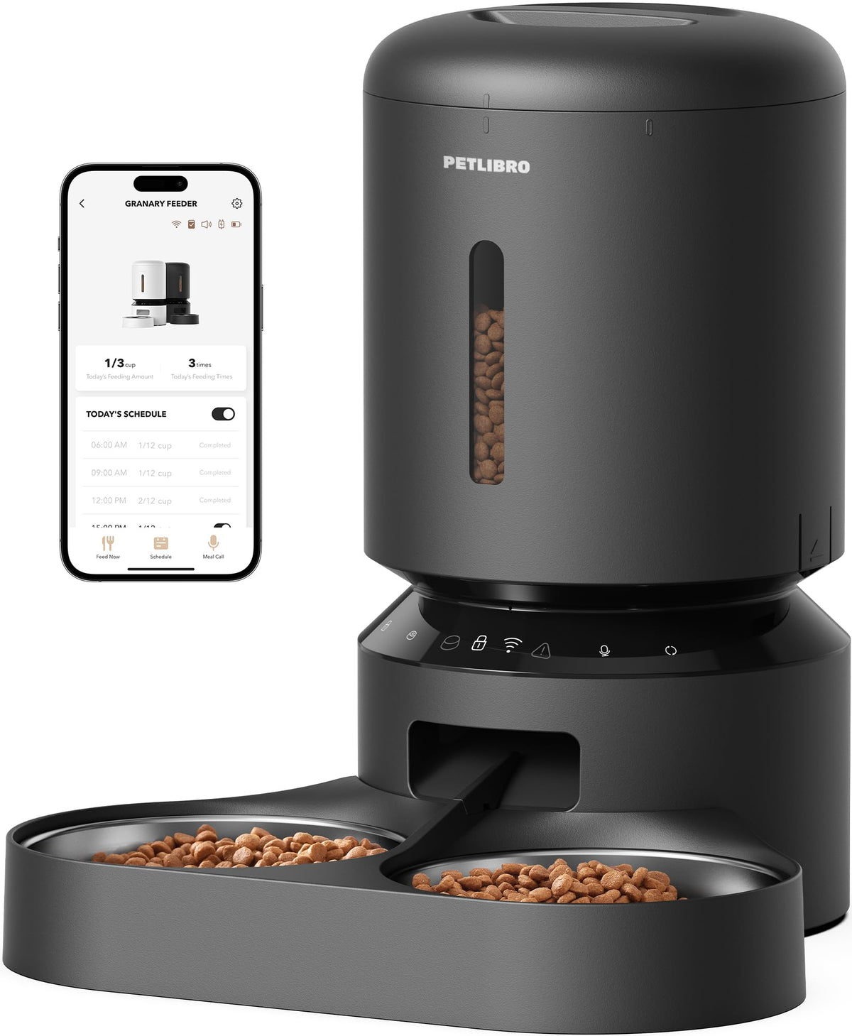 5L Automatic Cat Feeder With Dual Steel Bowls