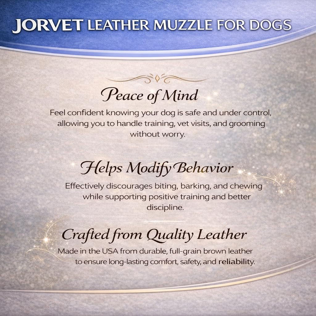 Jorvet Leather Muzzle for Pets