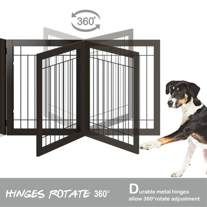 Extra Wide Freestanding Dog Gate With Door