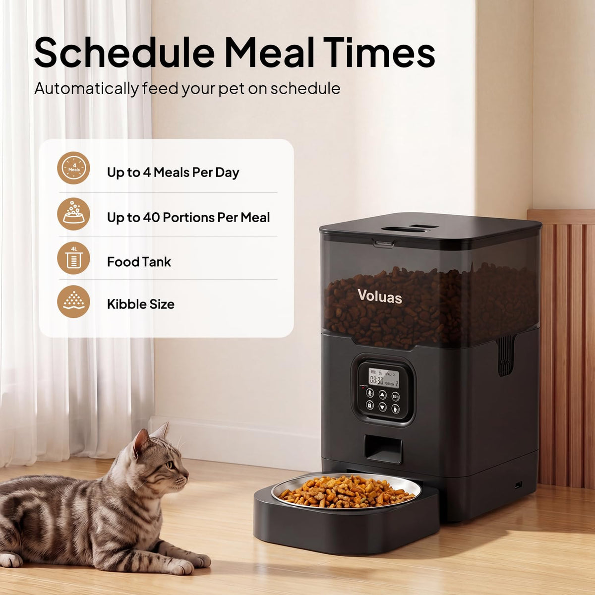 Automatic Pet Feeder With Timed Meal Scheduling