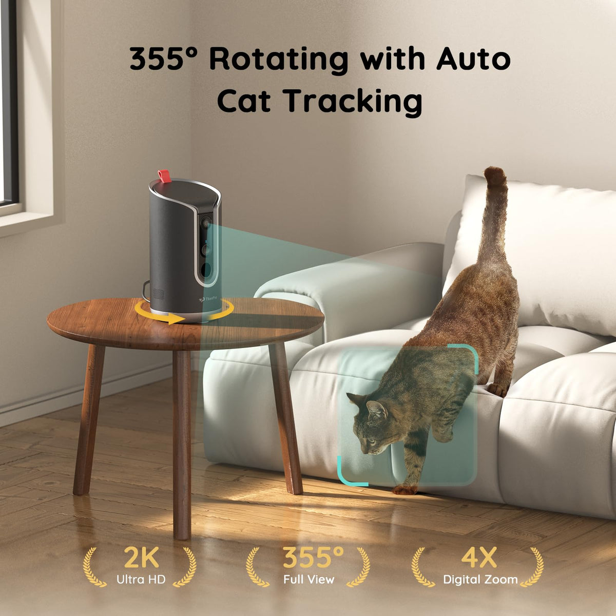 Pet Camera With Remote Treat Dispenser