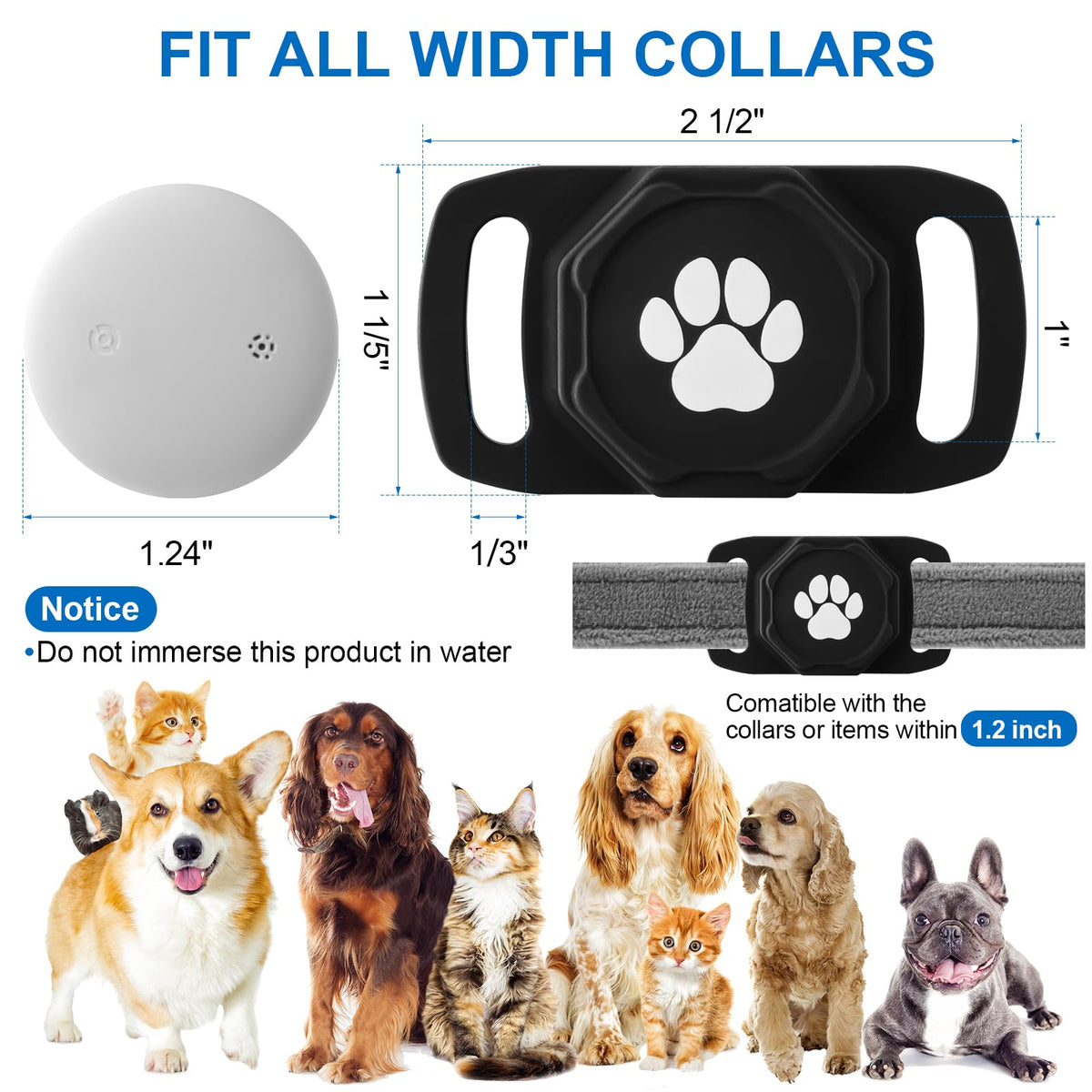 Smart Pet Tracker With Collar Holder