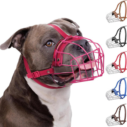 Breathable Metal Basket Muzzle for Large Dogs