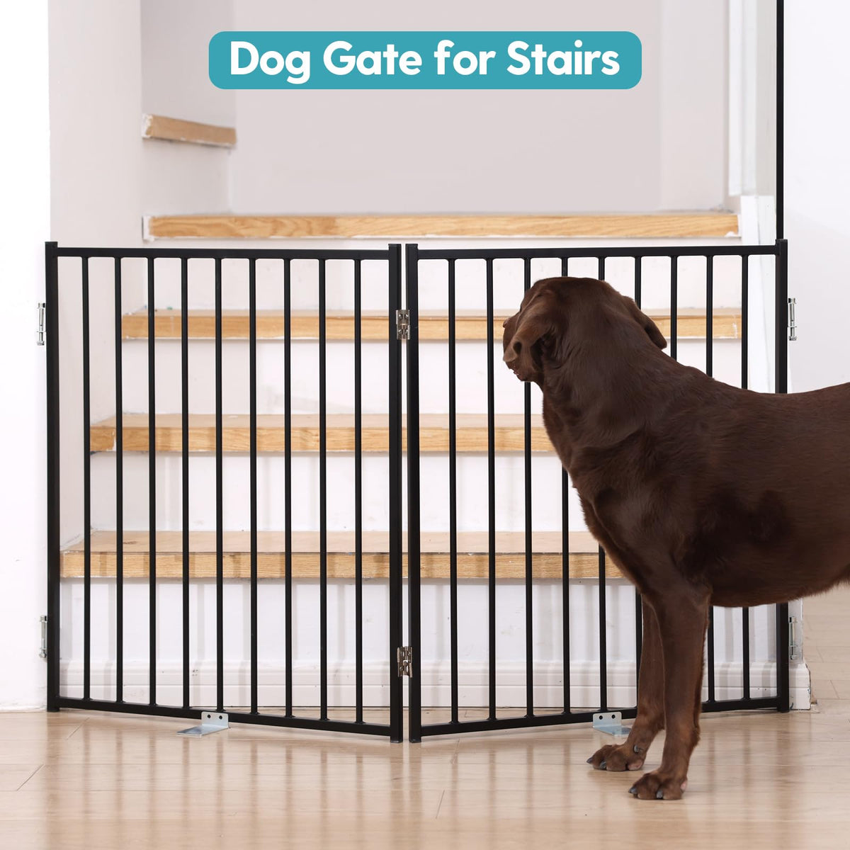Freestanding Dog Gate With Walk-Through Door