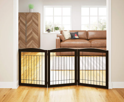 Extra Wide Freestanding Dog Gate With Door